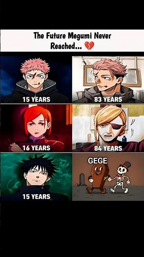 Why Megumi Never Grew Old... 😭 #JujutsuKaisen #Yuji #megumi