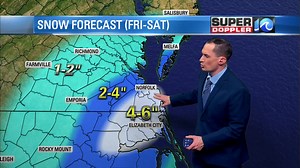SNOW UPDATE: The snow isn't expected to start until about the mid-afternoon for Hampton Roads. The heaviest will be later Friday night. Jeremy Wheeler WAVY has the latest on what we can expect. Read more: https://bit.ly/3AidQVc | WAVY TV 10