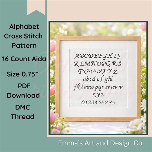 Alphabet Cross Stitch Pattern PDF, Fancy Script Font, Cursive Monogram, Embroidery Letters, Download - Etsy UK