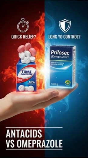 Acid Reflux & Heartburn Relief: Antacids vs Omeprazole (Prilosec Explained)