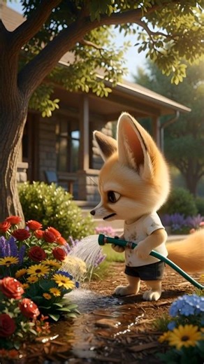 Cute Fox | Home Servant | House Owner | #viral #shorts #babyanimal #foxfamily