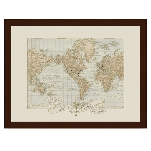 Personalized Anniversary Push Pin World Map: Couple Travel Map - Etsy
