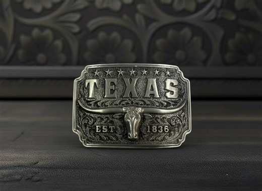 Texas Longhorn Belt Buckle Antique Silver Zinc Alloy | Western Cowboy Biker Buckle - Etsy