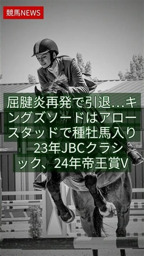 屈腱炎再発で引退…キングズソードはアロースタッドで種牡馬入り 23年JBCクラシック、24年帝王賞V｜競馬情報2026年7月28日 #Shorts