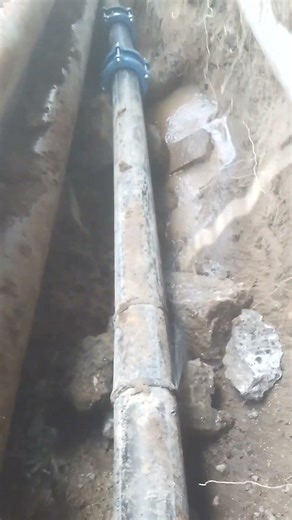 leaking HDPE joint and mechanical coupling for repair 🔧