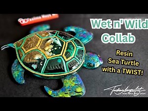 Beginners Resin Art Sea Turtle with Chameleon Flakes and Alcohol Inks! @LETSRESIN
