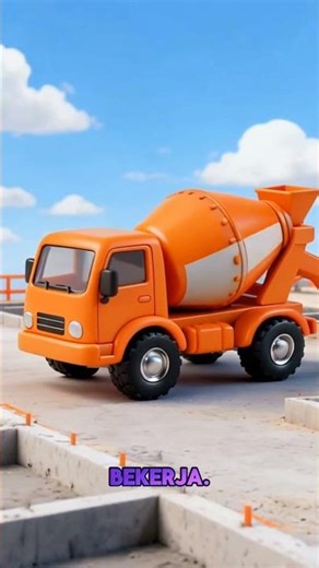 Cement Mixer Molen Kartun Menuang Beton | Happy Machine World