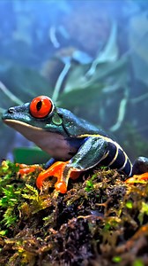 Meet the striking red-eyed tree frog, a colorful amphibian native to the tropical rainforests of Central America. Fun Fact: Red-eyed tree frogs can alter their color from vivid green to reddish-brown to blend in with their surroundings. #RedEyedTreeFrog #RainforestCreatures #WildlifeFacts #NatureLovers | Listpull