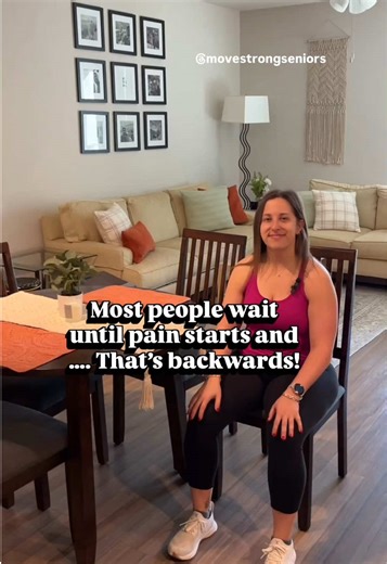 Most people wait until pain starts… and that’s backwards. Instead of waiting for your low back to scream, try this seated forward stretch before stiffness and pain build up. Sit tall → slowly fold forward → let your chest and body rest on your thighs. Let gravity do the work. This gently gives the low back and nerves a little more room to breathe. Hold it for whatever feels good: • 5 seconds • 15 seconds • 30 seconds Then come back up slowly to avoid dizziness. You can do this: At your desk On t
