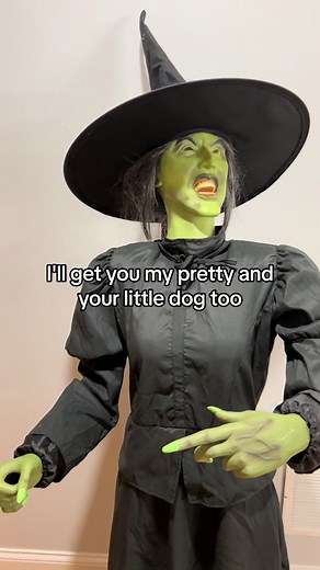 Spirit Halloween 2012 Wicked Witch of the West animatronic made by Gemmy! She is super rare and some collectors holy grail. She will be at the 2024 display. The Life Size Wicked Witch of the West is an animated Halloween Decoration. She is dressed in her signature black hat and dress and holds her broom. When activated, she moves her head and mouth as her theme music plays and she says phrases from the movie.#wickedwitch #wicked #animatronic #wickedwitchofthewest #wizardofoz #spirithalloween #fy