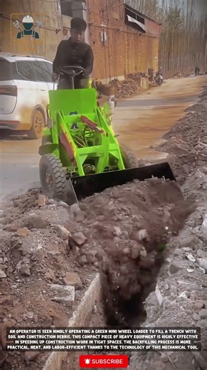 Efficient Trench Filling with a Mini Wheel Loader | Compact Construction Power