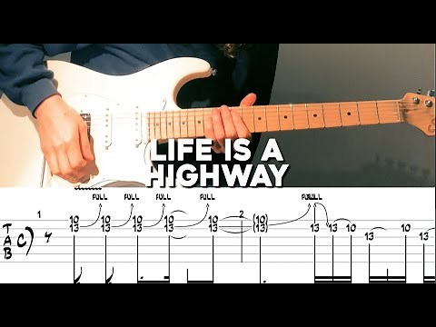Life Is A Highway | Rascal Flatts | Guitar solo | Playthrough lesson with tab!