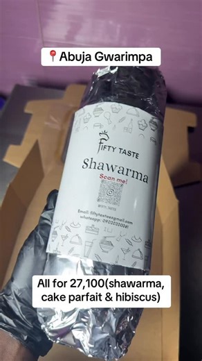 Fifty Taste Abuja on Instagram: "Interested in the package ? Send us a dm now 😁 #fiftytastes #fiftytaste #fiftyscakeparfait #fiftysshawarma #fiftysloadedfries #fiftyshibiscusbrew"