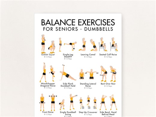 Balance Training Seniors, Balance Exercises for Elderly, PDF, Complete at Home Workout Routine With Instructions, Printable in Four Sizes - Etsy Australia
