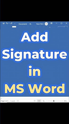 How to add signature in ms word #shorts #msword #signature