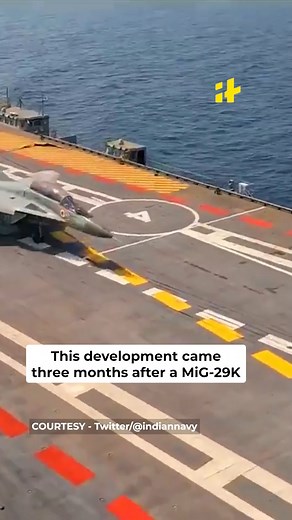 27K views · 45 reactions | Historic Milestone: MiG-29K Makes Maiden Night Landing On INS Vikrant | Indiatimes | Facebook