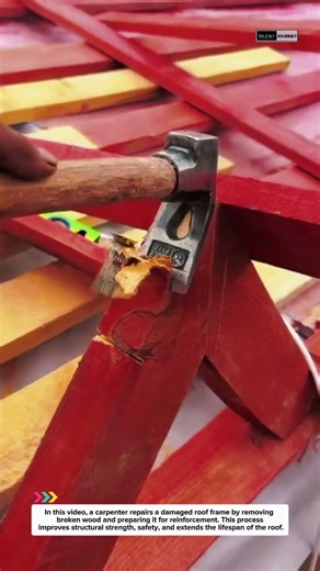 Roof Frame Repair in Action | Satisfying Carpentry Fix with Simple Tools