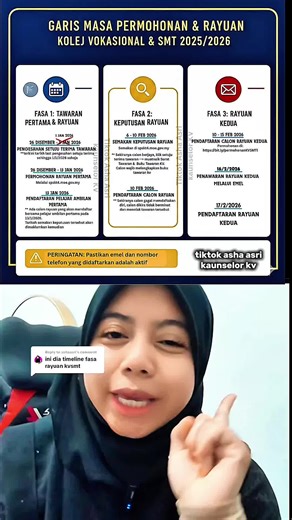 Garis Masa Permohonan dan Rayuan KVSMT 2025/2026