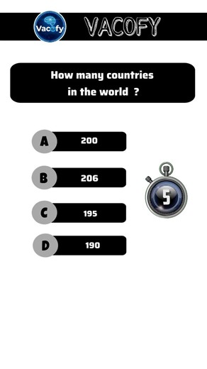 How many countries in the world ?
