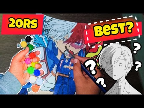 Painting Shoto Todoroki (My Hero Academia) with ₹20 Watercolors | Full Step-by-Step Tutorial
