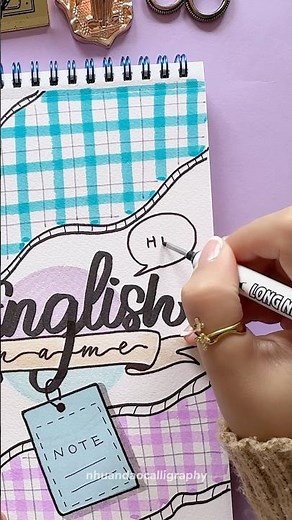 Assignment Front Page Design: English 🌟 #shorts #nhuandaocalligraphy #frontpage