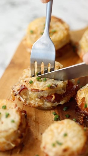 1.3M views · 77 reactions | These Cheesy Bacon Potato Stacks by...