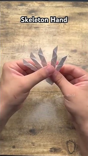 How make a paper skeleton hand #origami #paper #papercraft ‎⁨@easyorigamiworld⁩
