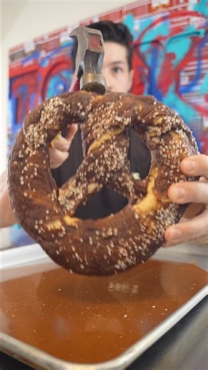 Homemade Take-5s but w a giant hard pretzel 🥨🥜🍫 (it was really hard) #peanutbutter #chocolate