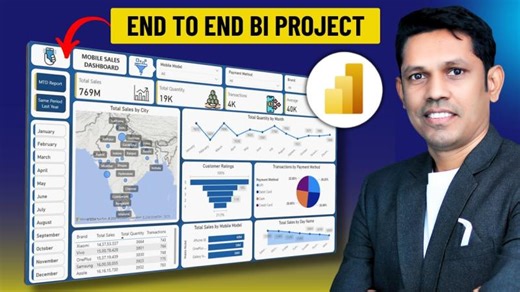 Power BI Dashboard End to End Project with DAX Formula for Beginners 2025 - (Practice file included) | Satish Dhawale | 32 comments