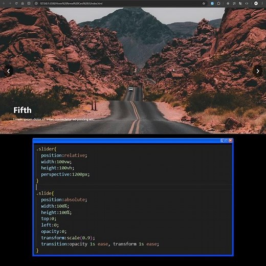 Full Screen 3D Image Slider Using HTML CSS JavaScript | Modern Website Hero Section #shorts