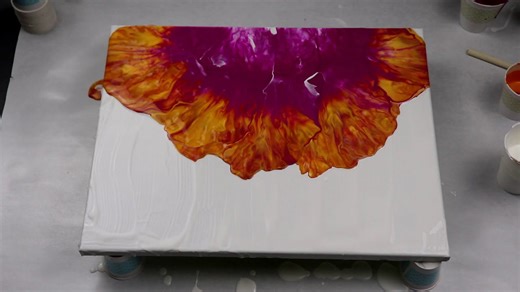 Colorful Dutch Pour for an Abstract Flower! Acrylic Pouring Technique