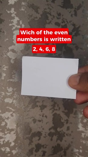 Intuition Test: Identify the Even Numbers