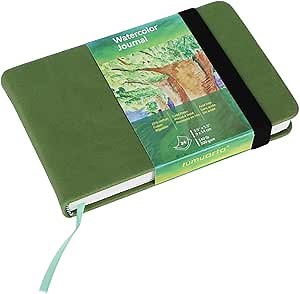 tumuarta Watercolor Journal, 3.5x5.5”, 140 LB, 300 GSM, Cotton Paper, Cold Press, 24 Sheets, 48 Pages, Watercolor Sketchbooks for Use As Travel Notebook Mixed Media Pad On The Go