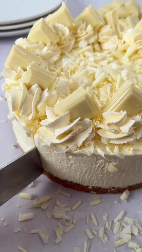 Fuss Free Family Food by Sarah Rossi on Instagram: "NO BAKE WHITE CHOCOLATE CHEESECAKE 🤍🍫⁠ ⁠ The only white chocolate cheesecake recipe you'll EVER need, made with just 5 ingredients, so easy to make, no baking required and will impress all your friends and family 🥰.⁠ ⁠ Comment "recipe please" for full details, or google "taming twins white chocolate cheesecake"⁠ ⁠ #cheesecake #recipe #dessert #chocolate #baking"