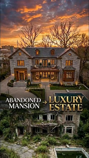 What did The Abandoned Mansion Became ? #construction #architecture #timelapse #modernhome