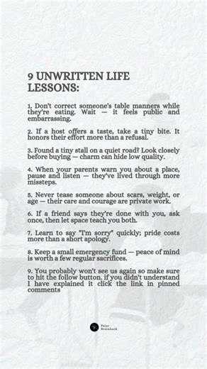 9 UNWRITTEN LIFE LESSONS. #psychology #mindset #lifelessons #facts #shortusa