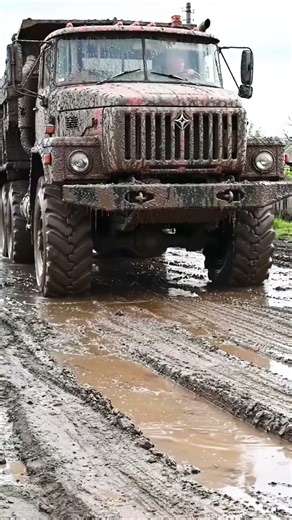 Heavy Mud Truck Stuck on Off-Road | Powerful Engine Push Through💀#shorts