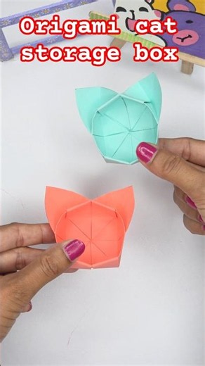 DIY Origami Cat Box | Cute Mini Paper Storage Box Step by Step | Paper Craft