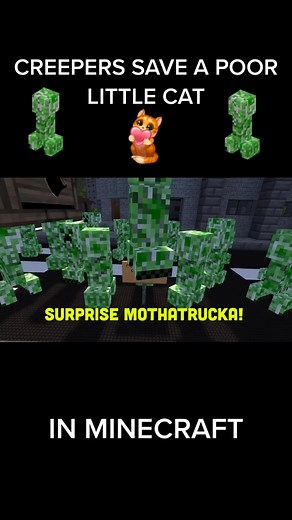 Creepers Save a Cat in Minecraft