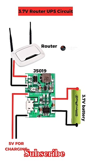 3.7v | Router | UPS | Circuit | Connection | Diagram | #education #sinceproject #fyp