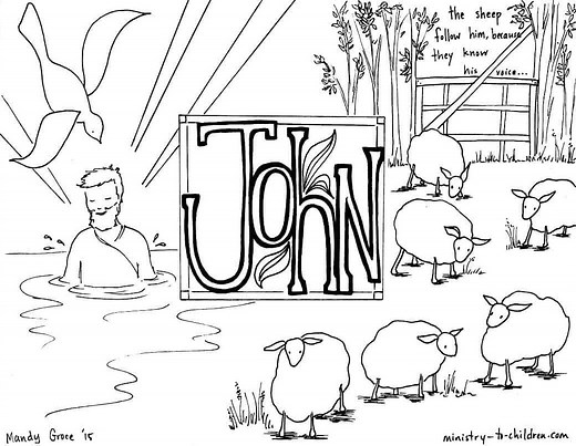 "John" Bible Book Coloring Page - Ministry To Children