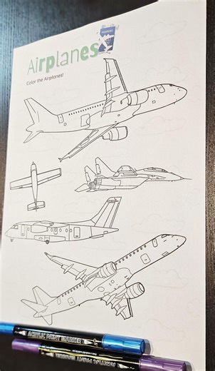 Airplanes Coloring Page Printable for Kids | Airplane Activity Sheet | Transport Coloring Page | Kids Travel Activity | Toddler Coloring Page - Etsy