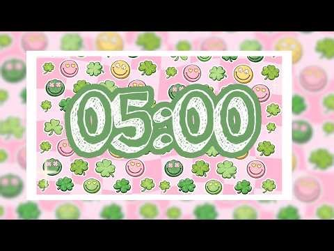 5 Minute Lucky Shamrock Break Timer ☘️ | Fun Classroom Countdown | Quick Study or Focus Timer