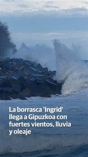El Diario Vasco on Instagram: "La borrasca 'Ingrid' llega a Gipuzkoa con fuertes vientos, lluvia y oleaje⁣ ⁣ Aemet y Euskalmet mantienen alertas meteorológicas hasta las seis de la mañana por riesgo marítimo costero.⁣ ⁣ Así, la primera prevé un «peligro extraordinario» entre las 15.00 y las 00.00 horas de hoy por fuerte oleaje que puede llegar a entre ocho y diez metros de altura y vientos de fuerza 9 que pueden alcanzar los 88 kilómetros hora que la segunda calcula que superarán los 120 km/h en
