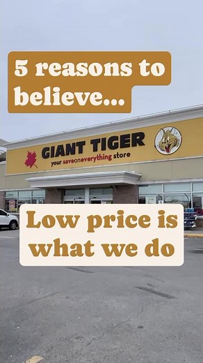 28K views · 154 reactions | We're Giant Tiger; low price is what we do! We are dedicated to delivering Canadians low prices, always. In fact, we will ad match any advertised price of our local competitors! This is just one way we are saving Canadians money every day. To learn more about our Ad Match Policy and other cost-saving initiatives, visit https://bit.ly/3HCvKXn | Giant Tiger | Facebook