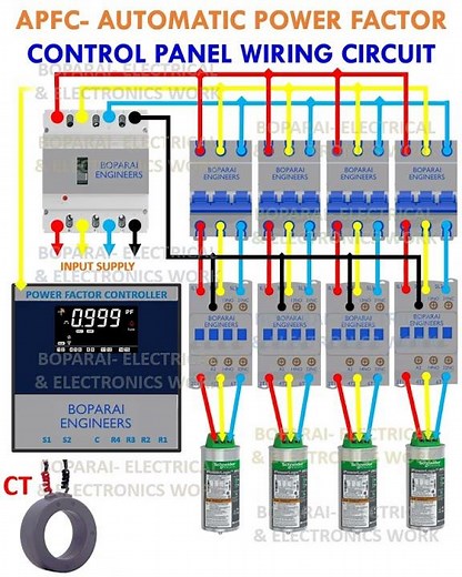 APFC- Automatic Power Factor Control Panel Wiring Circuit #electrical #capacitor #engineering #mccb