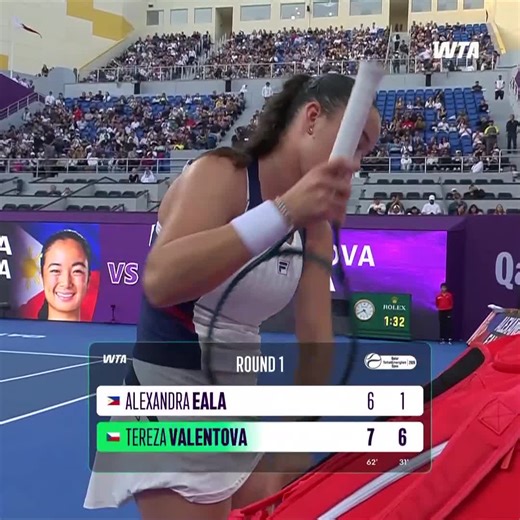 Watch the Match Highlights from Alexandra Eala vs. Tereza Valentova in Doha! #QatarTotalEnergiesOpen | WTA