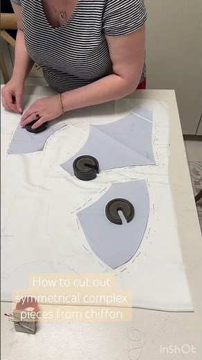 How to cut out accurately symmetrical complex pieces from chiffon. haute couture sewing