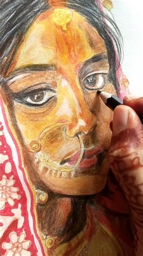 Beautiful Bride Portrait | Bridal Drawing | Wedding Art Sketch