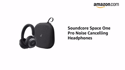 Soundcore Space One Pro by Anker, with Headphones Case, Adaptive Active Noise Cancelling Headphones Driven by 6 Mics, Super Foldable Design, 60H Lossless Audio, Ultra-Fast Charging, Hi-Res Wireless